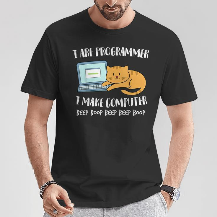 I Are Programmer Computer Scientist Computer Cat T-Shirt Lustige Geschenke