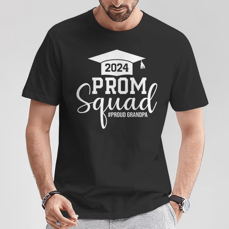 Prom Squad 2024 Graduation Prom Class Of 2024 Proud Grandpa T-Shirt Funny Gifts
