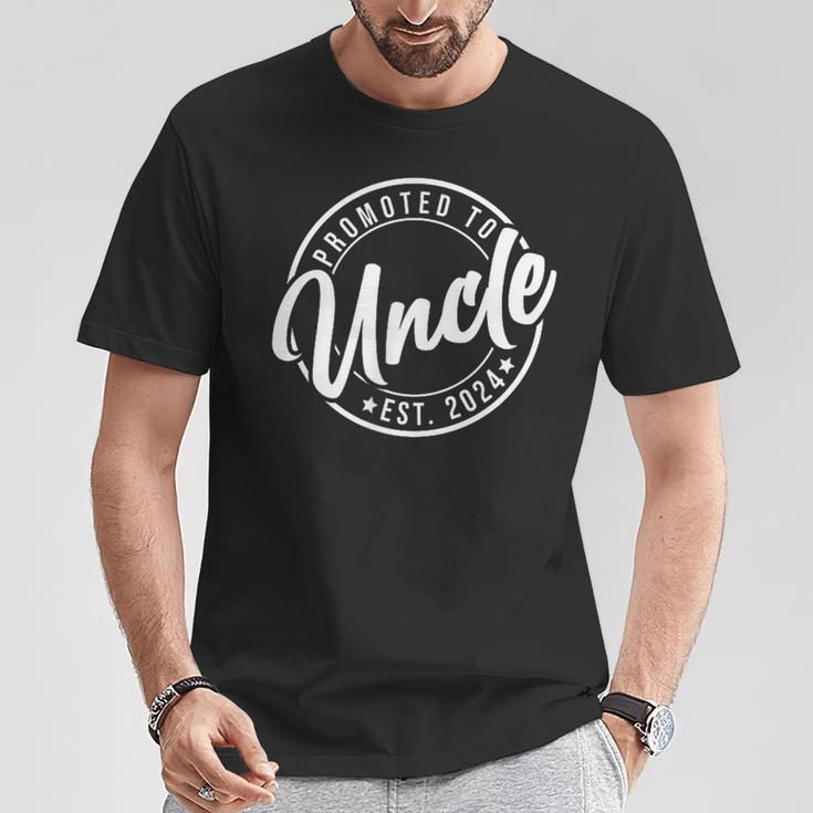 Promoted To Uncle Et 2024 Pocket Pregnancy Father's Day T-Shirt Funny Gifts