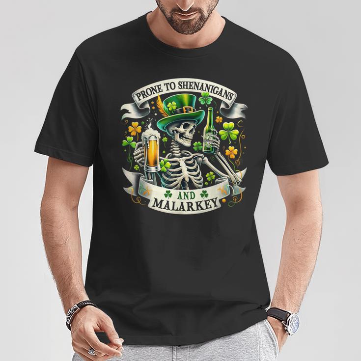 Prone To Shenanigans And Malarkey St Patrick's Day T-Shirt Unique Gifts