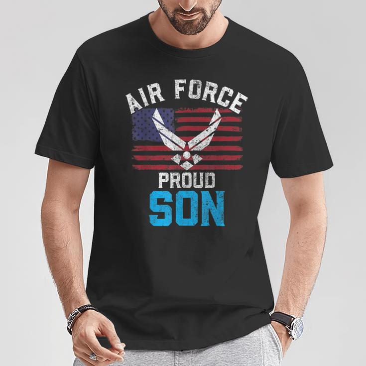 Proud Air Force Son American Flag Veteran T-Shirt Unique Gifts