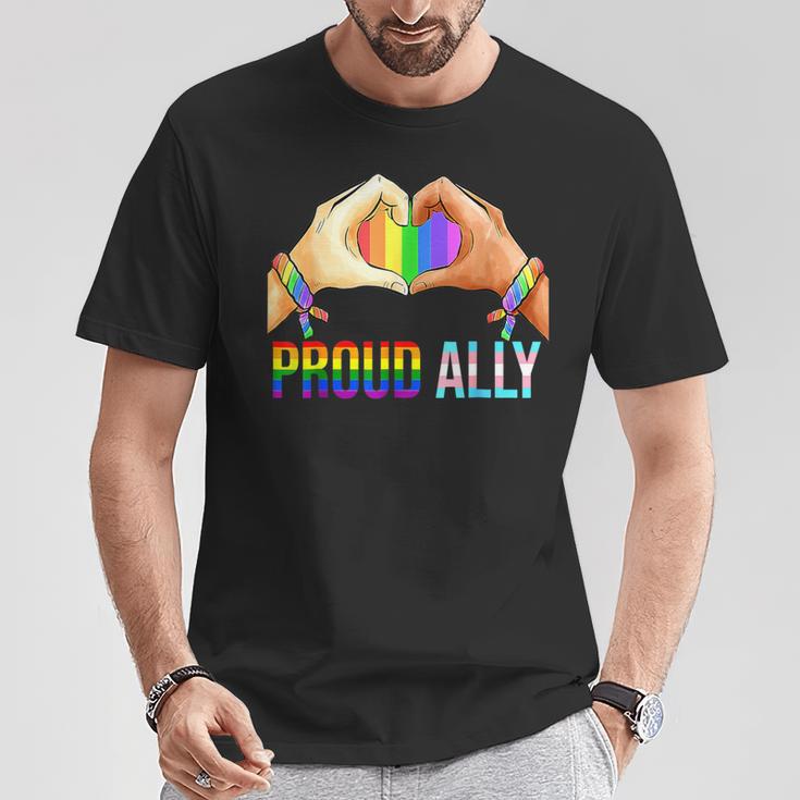 Proud Ally Pride Lgbt Transgender Flag Heart Gay Lesbian T-Shirt Unique Gifts