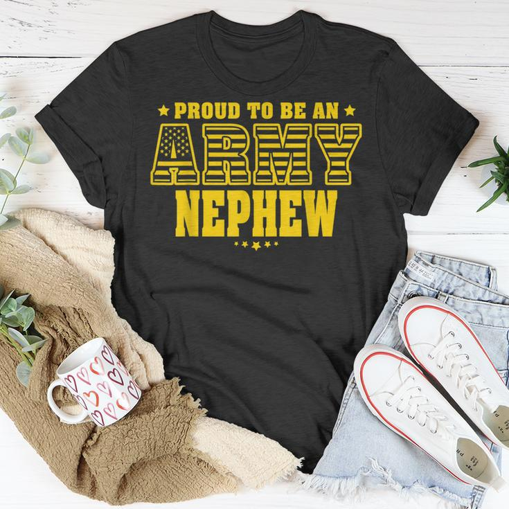 Proud To Be An Army Nephew Us Flag Pride Military Family T-Shirt Unique Gifts