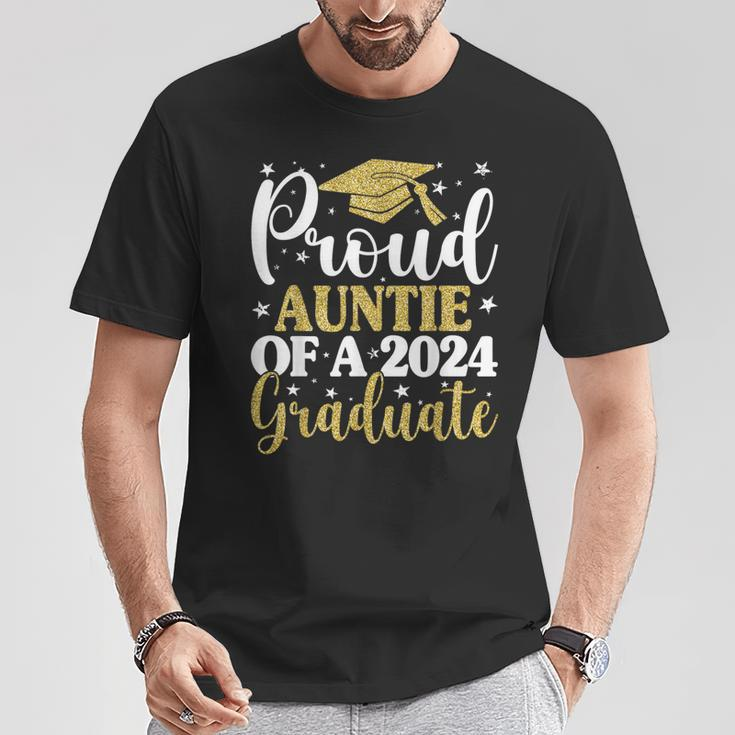Proud Auntie Of A 2024 Graduate Graduation Matching Family T-Shirt Funny Gifts