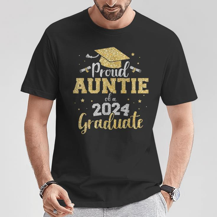 Proud Auntie Of A Class Of 2024 Graduate Senior Graduation T-Shirt Funny Gifts