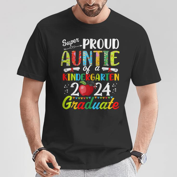 Proud Auntie Of Kindergarten Graduate 2024 Graduation Auntie T-Shirt Funny Gifts