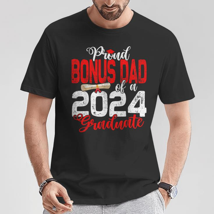 Proud Bonus Dad Of A Class Of 2024 Graduate For Graduation T-Shirt Unique Gifts