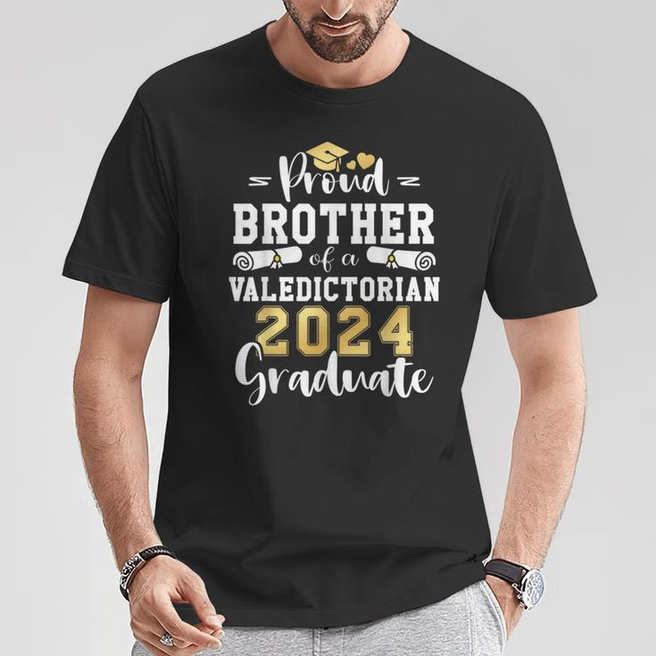 Proud Brother Of A Valedictorian Class 2024 Graduation T-Shirt Funny Gifts