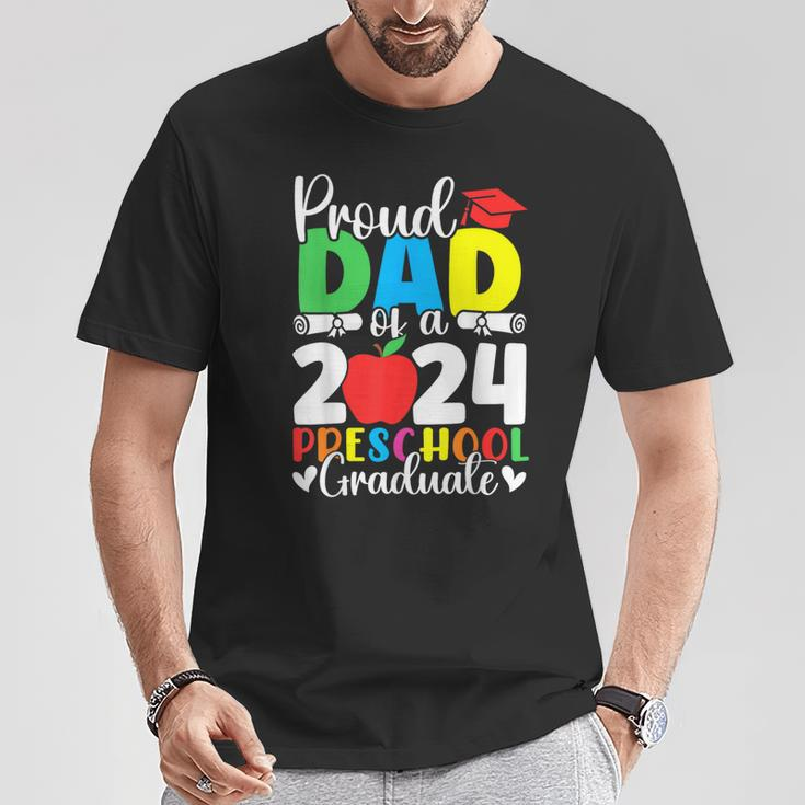 Proud Dad Of A Class Of 2024 Preschool Graduate Graduation T-Shirt Personalized Gifts
