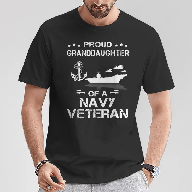 Proud Granddaughter Of A Navy VeteranT-Shirt Unique Gifts