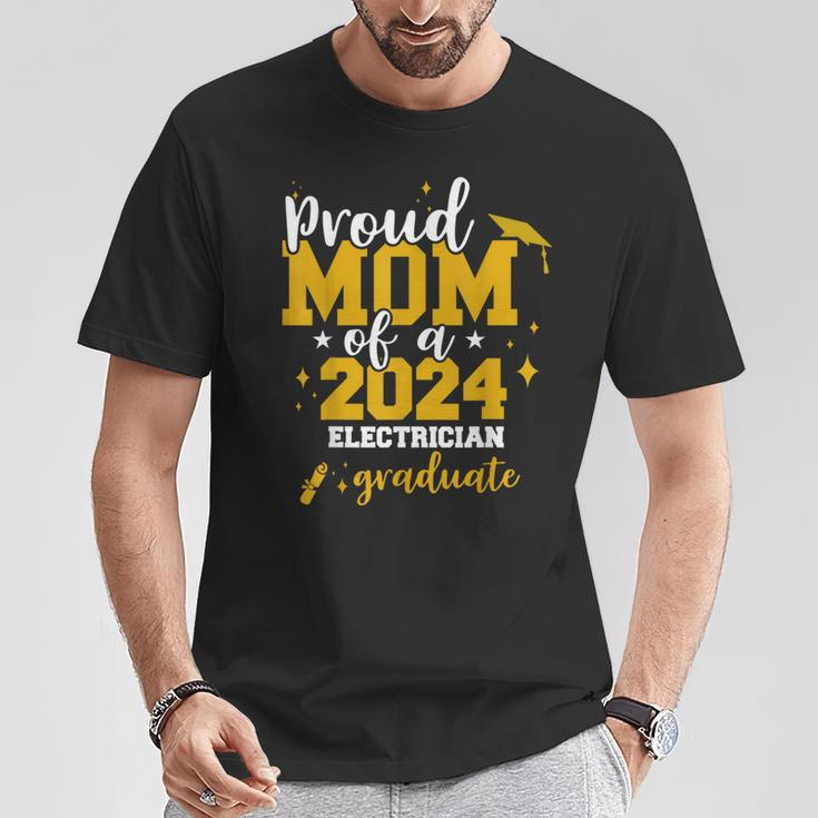 Proud Mom Of A Class Of 2024 Electrician Graduate Senior Fun T-Shirt Funny Gifts
