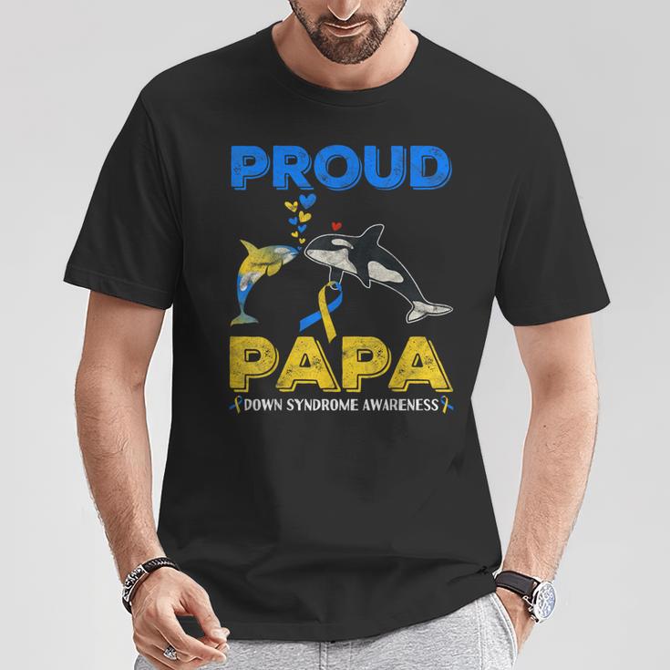 Proud Papa Welttag Zur Aufklärung Über Das Down-Syndrom Niedlicher Orca T21 T-Shirt Lustige Geschenke