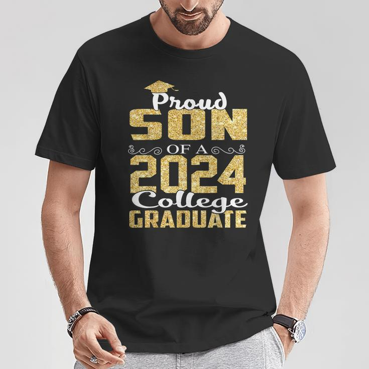 Proud Son Of 2024 Graduate College Graduation T-Shirt Personalized Gifts