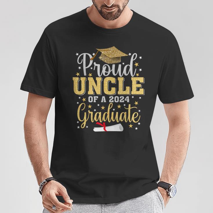 Proud Uncle Of A 2024 Graduate Graduation Family T-Shirt Unique Gifts