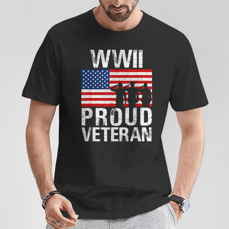 Proud Wwii World War Ii Veteran For Military Men Women T-Shirt Unique Gifts