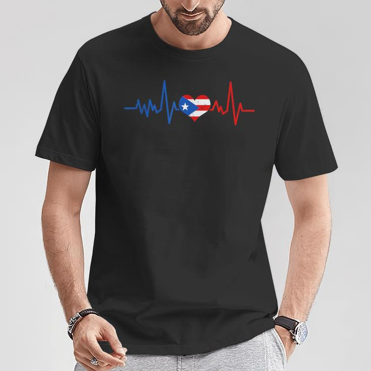 Puerto Rico Heart Puertorro Heartbeat Ekg Pulse Puerto Rican T-Shirt Unique Gifts