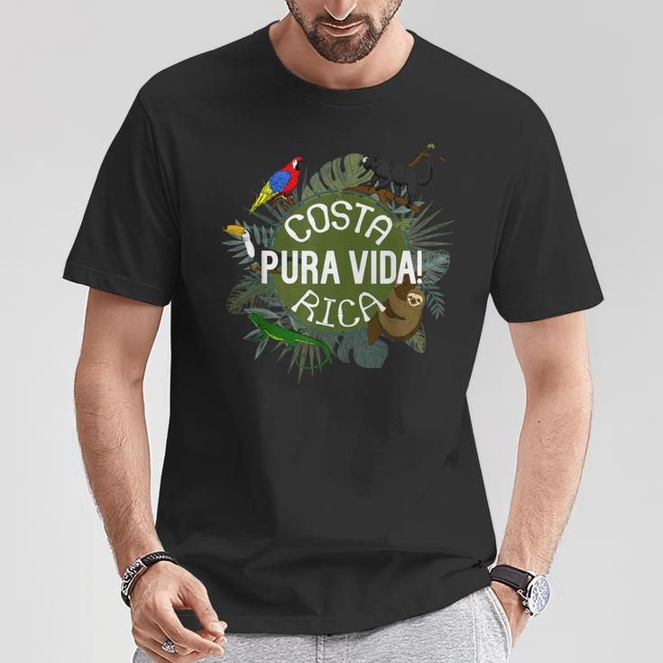 Pura Vida Costa Rica Party Animals Blue T-Shirt Lustige Geschenke