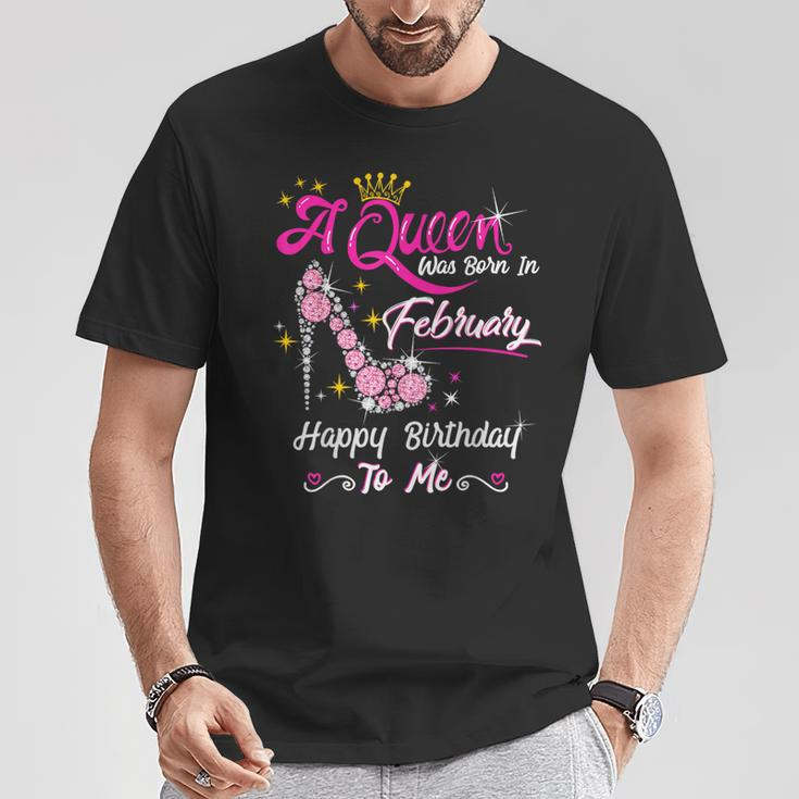 A Queen Was Born In February February Birthday Girl T-Shirt Personalized Gifts