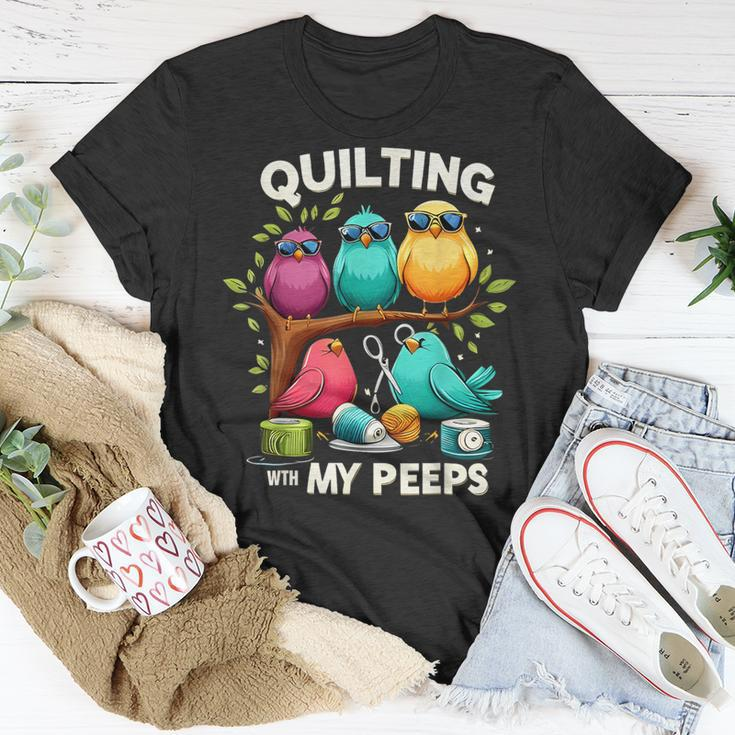 Quilting With My Peeps Quilting For Women T-Shirt Unique Gifts