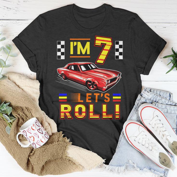 Race Car 7Th Birthday Toddler Boy Racing 7 Years Old T-Shirt Unique Gifts