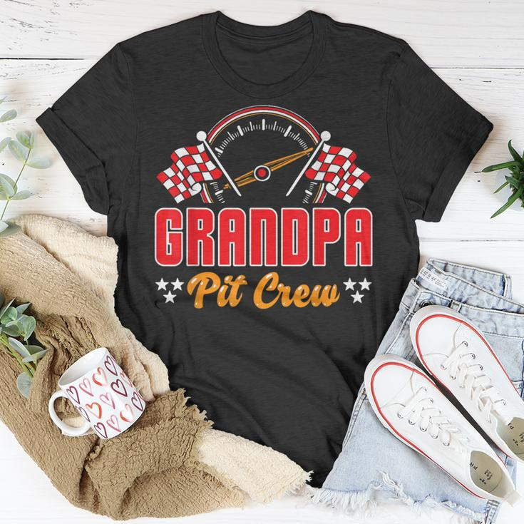 Race Car Birthday Grandpa Pit Crew Racing Car Party Family T-Shirt Unique Gifts