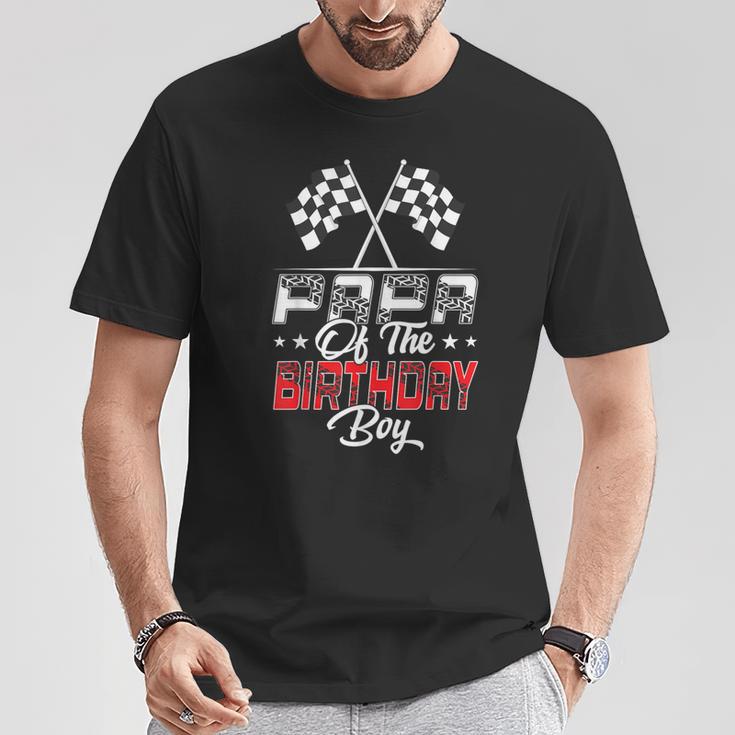 Race Car Papa Of The Birthday Boy Racing Family Pit Crew T-Shirt Unique Gifts