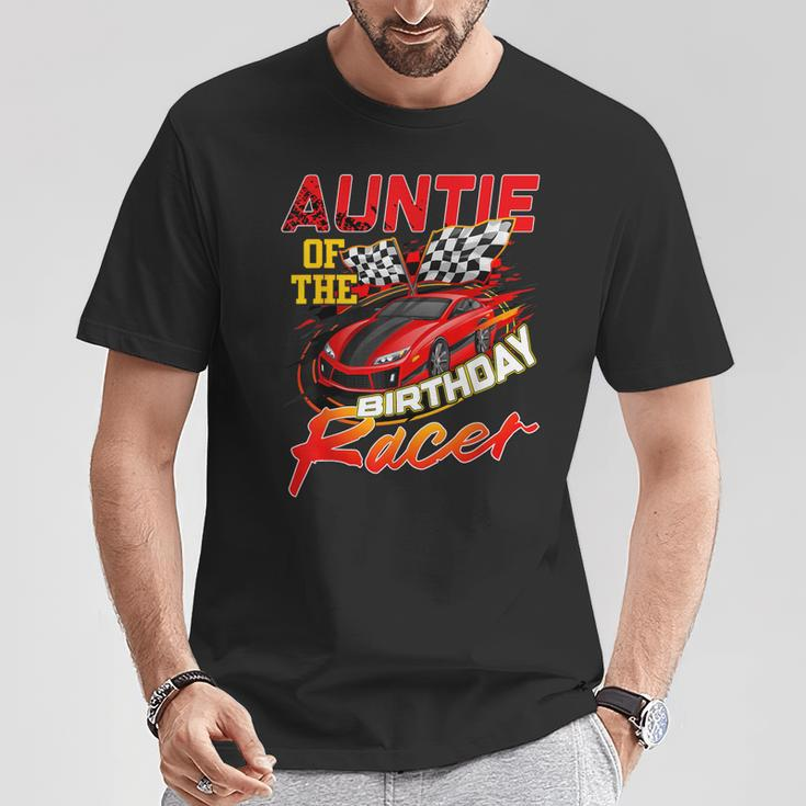 Race Car Party Auntie Of The Birthday Racer Racing Family T-Shirt Unique Gifts