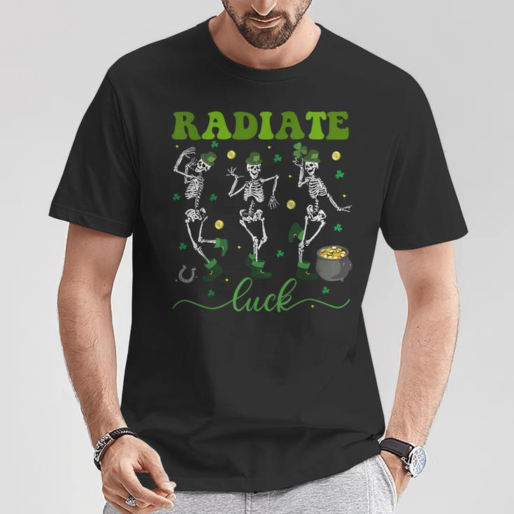 Radiate Luck Skeleton Radiology St Patrick's Day Rad Tech T-Shirt Funny Gifts