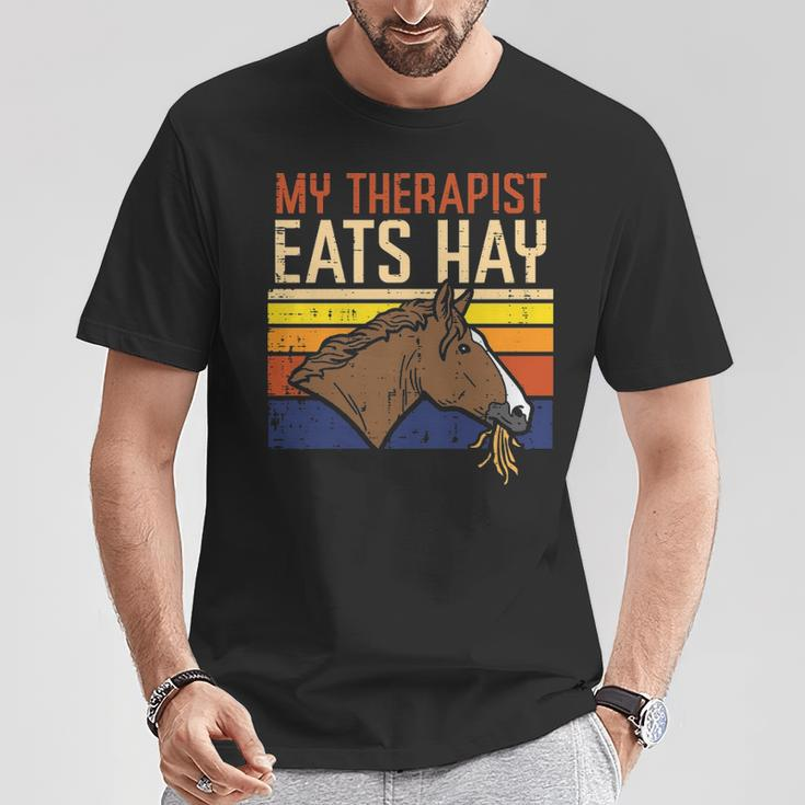 My Therapist Eats Hay Horse Riding Equestrian Men Women Kids T-Shirt Unique Gifts