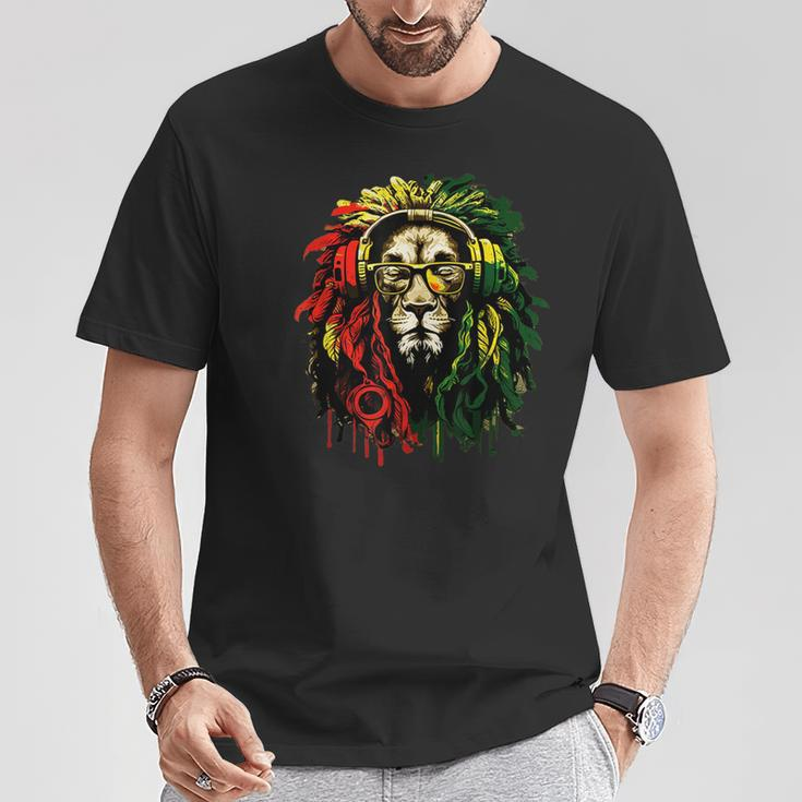 Rasta Reggae Music Headphones Hippie Reggae Lion Of Judah T-Shirt Personalized Gifts