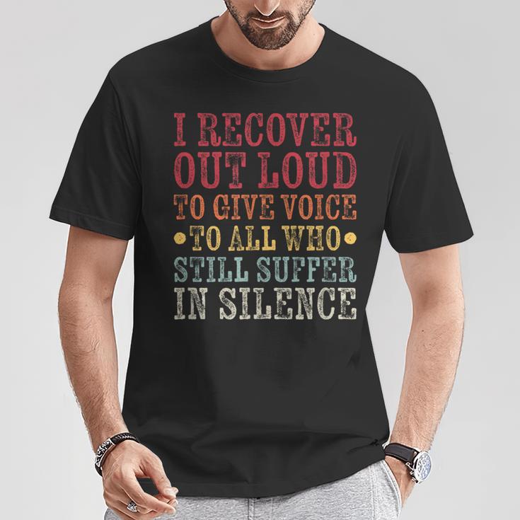 I Recover Out Loud Alcoholics Aa Narcotics Na Anonymous T-Shirt Unique Gifts