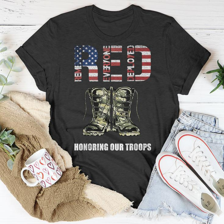 Red Friday Military Veteran Honoring Our Troops T-Shirt Unique Gifts