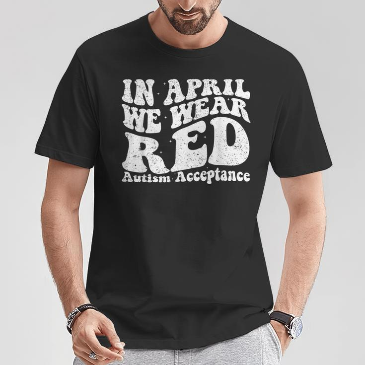 Red Instead Autism Awareness Acceptance Education Teacher T-Shirt Unique Gifts