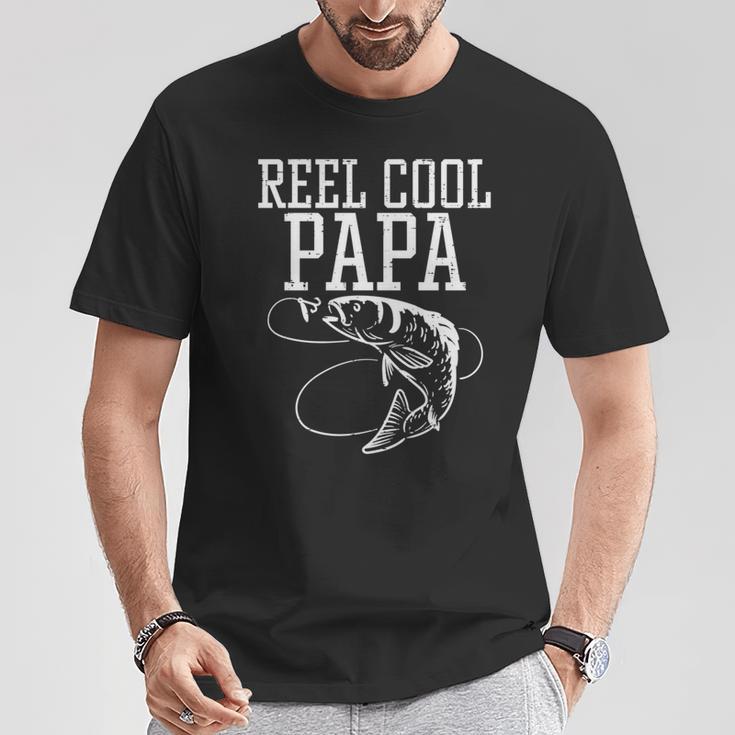 Reel Cool Daddy Papa Fisch Angeln Angeln Angler Angler Papa Herren T-Shirt Lustige Geschenke