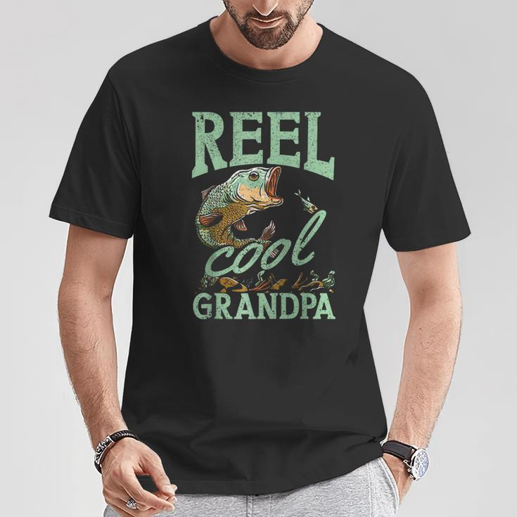 Reel Cool Grandpa Fishing Grandpas Father's Day Dad T-Shirt Funny Gifts