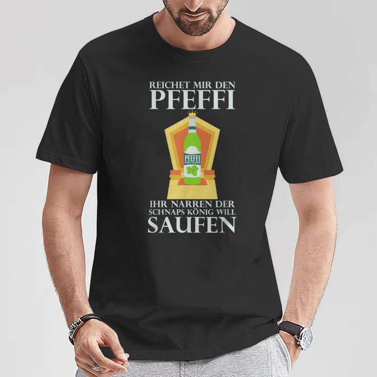 Reichet Mir Den Pfeffi T-Shirt, Minzlikör Saufparty Design Lustige Geschenke