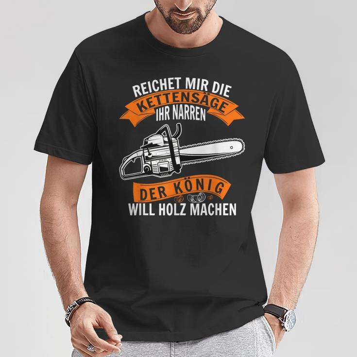 Reichet Mir Die Kettensaw Ihr Jester Chainsaw Lumberjack T-Shirt Lustige Geschenke