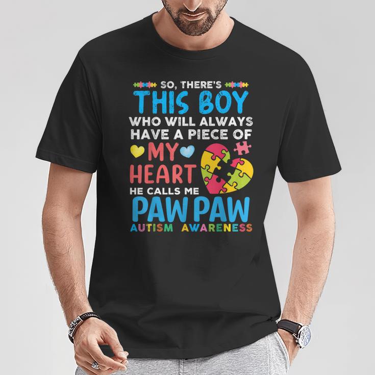 There's This Boy He Calls Me Pawpaw Autism Awareness T-Shirt Unique Gifts