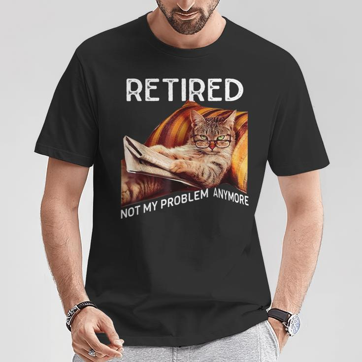 Retirement 2024 Retired 2024 Not My Problem Anymore Cute Cat T-Shirt Funny Gifts