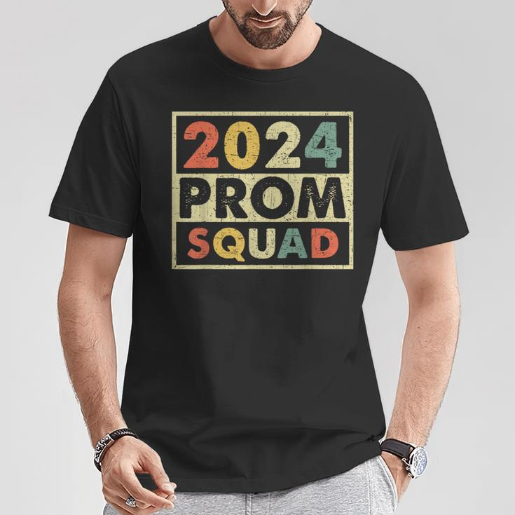 Retro 2024 Prom Squad 2023 Graduate Prom Class Of 2024 T-Shirt Unique Gifts