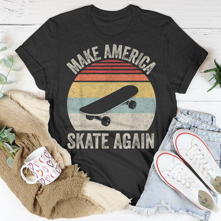 Retro Make America Skate Again Skateboard Skateboarding T-Shirt Unique Gifts