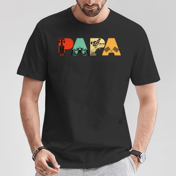 Retro Auto Racer Papa Lustigeintage Papa Auto Racer T-Shirt Lustige Geschenke