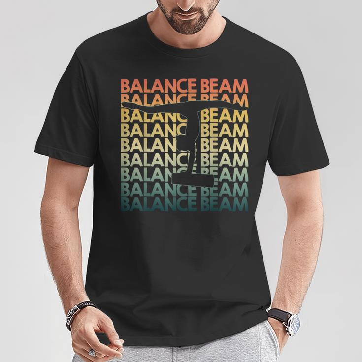 Retro Balance Beam Repetitive Vintage Bb Gymnast T-Shirt Unique Gifts