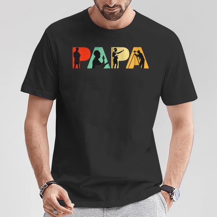 Retro-Bauingenieur Papa Stolzer Bauingenieur Papa Kapuzenjacke T-Shirt Lustige Geschenke