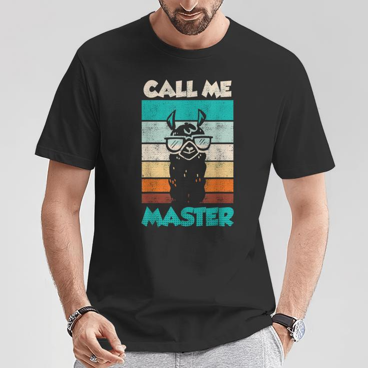 Retro Bulldogge Call Me Master T-Shirt, Coole Hunde Liebhaber Mode Lustige Geschenke