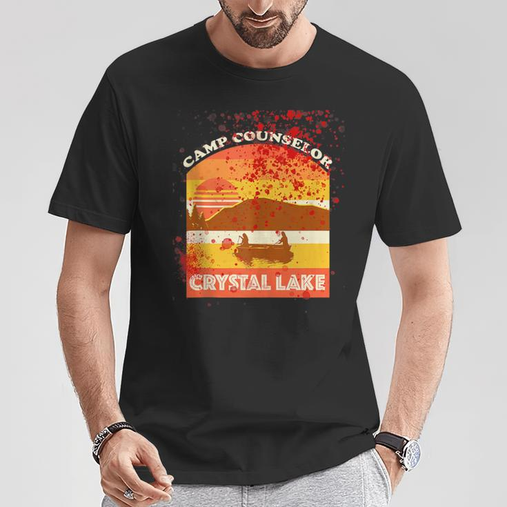 Retro Camp Counselor Crystal Lake With Blood Stains T-Shirt Unique Gifts