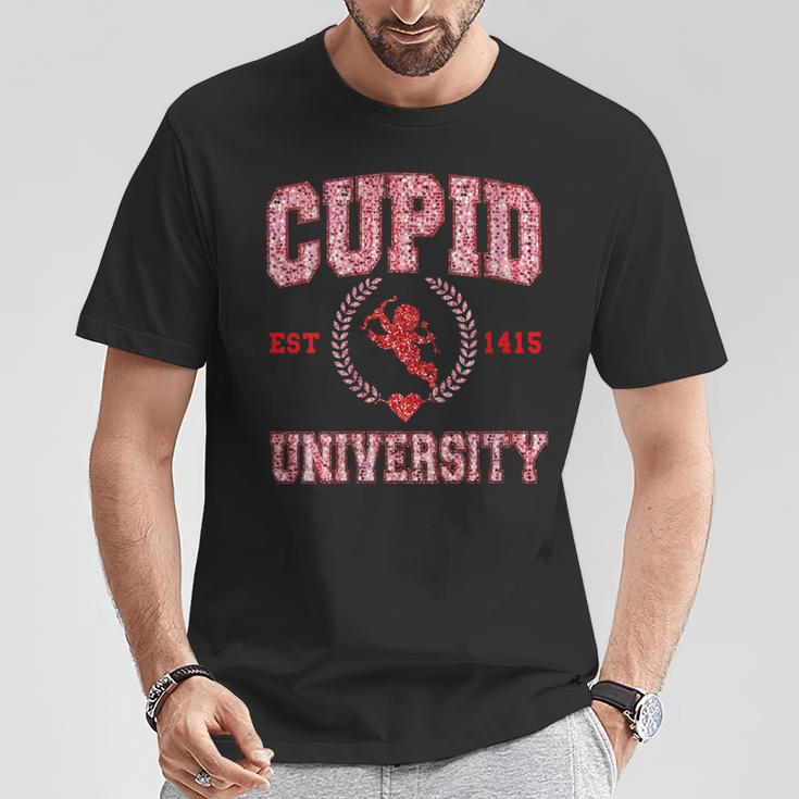 Retro Cupid University Est 1415 Couples Valentines Day T-Shirt Unique Gifts