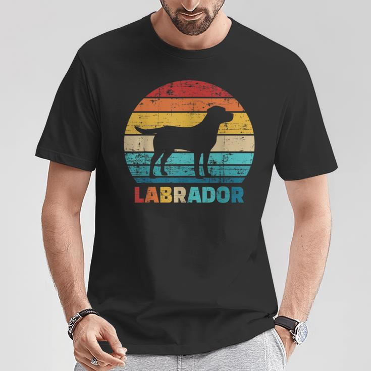 Retro Labrador Silhouette T-Shirt im Sonnenuntergang Design Lustige Geschenke