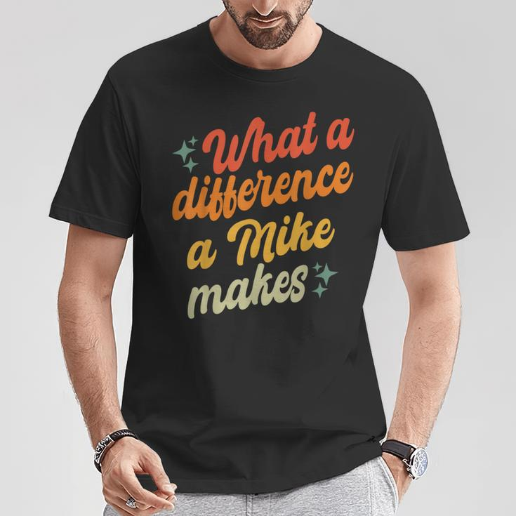 Retro Mike What A Difference A Mike Makes T-Shirt Funny Gifts