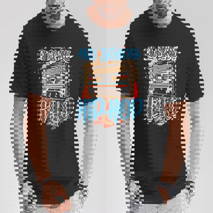 Retro Old School Hip Hop 80S 90S Graffiti Cassette Camiseta unisex Regalos divertidos